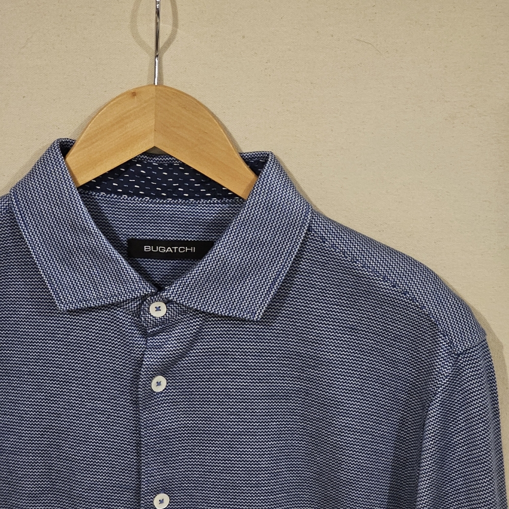 Bugatchi Blue Textured Men's Shirt